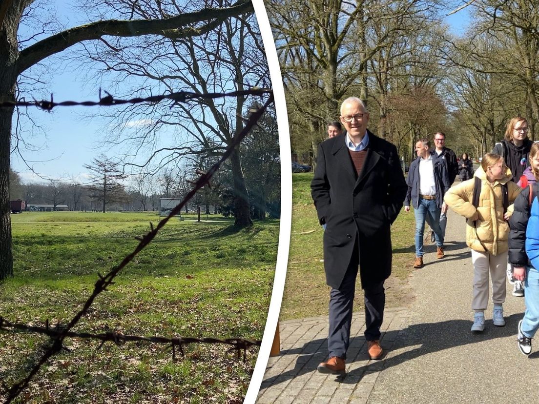 bezoek burgemeester Aboutaleb met leerlingen aan Westerbork