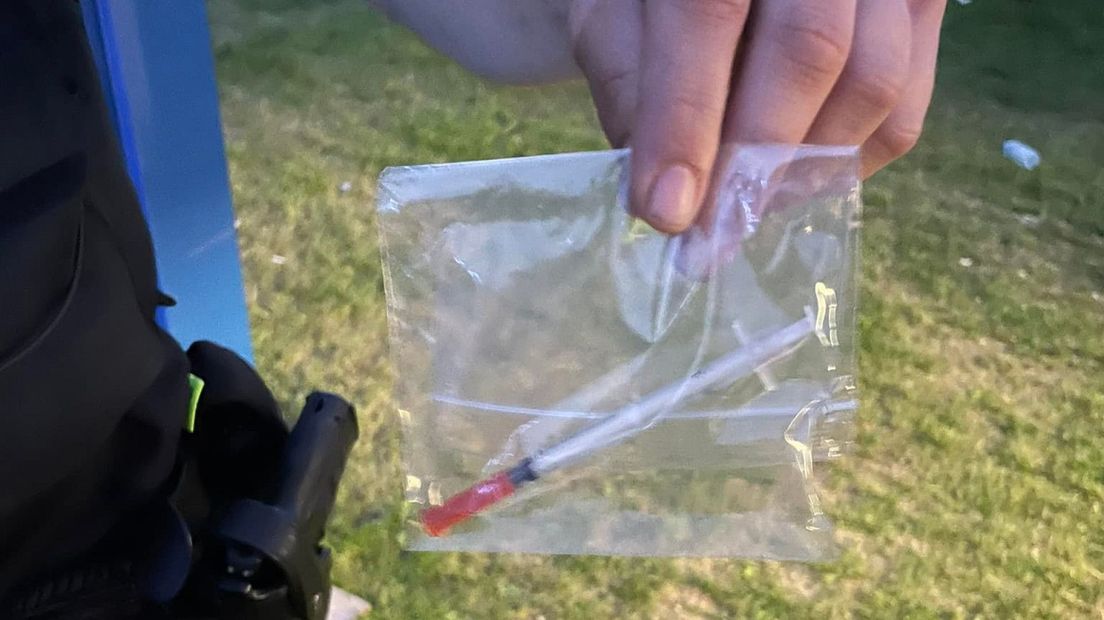 De vermoedelijke naald waarmee de slachtoffers zijn geprikt