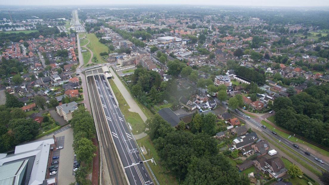 Combitunnel N35 in Nijverdal vanuit de lucht