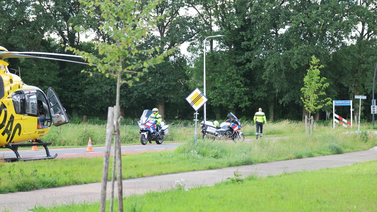 Een traumahelikopter landde in de buurt.