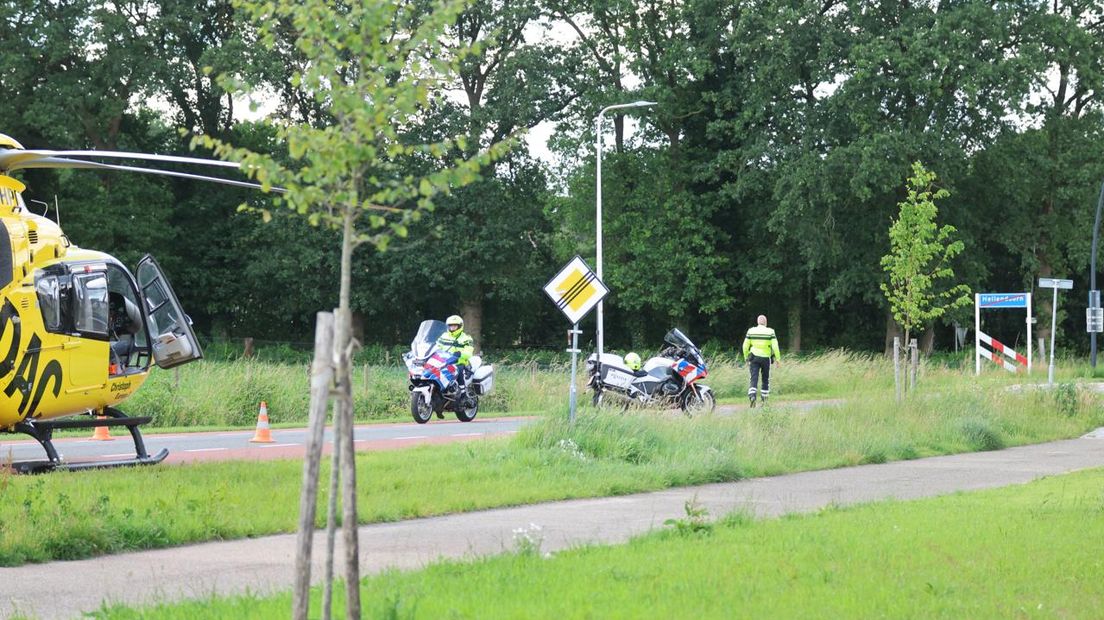 Een traumahelikopter landde in de buurt.