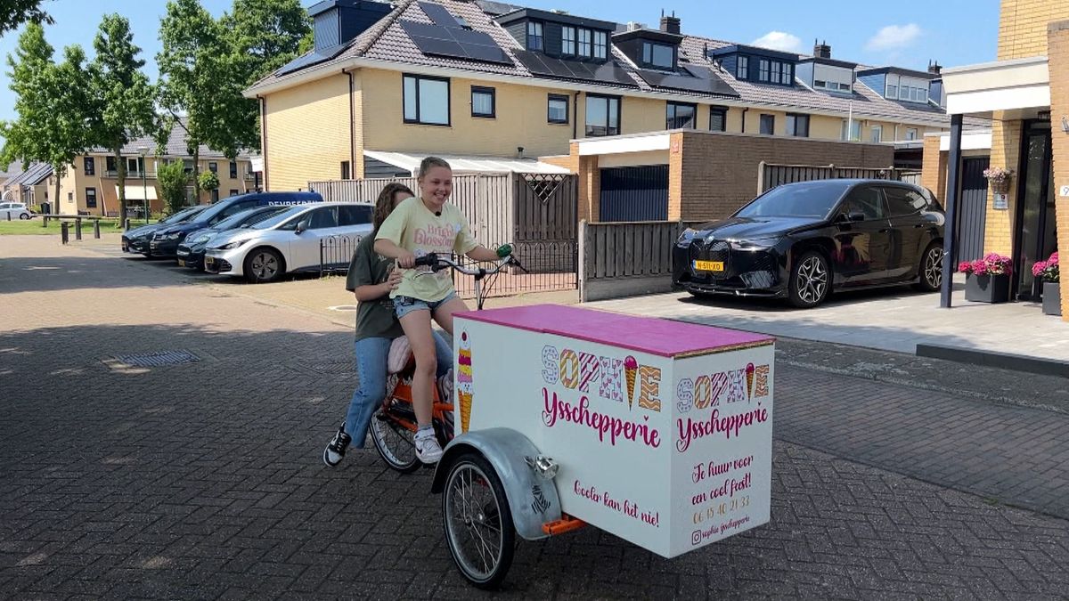 Sophie (11) heeft een eigen ijskar en rijdt door Bunschoten