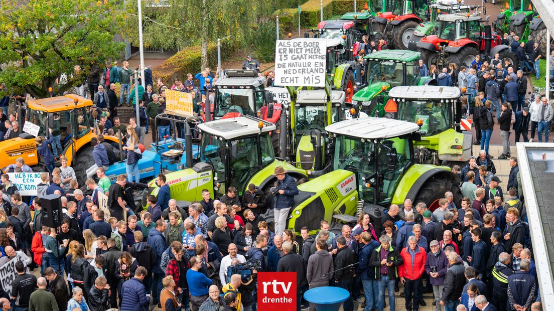 De boeren protesteerden tegen de stikstofregels (Rechten: Kim Stellingwerf/RTV Drenthe)