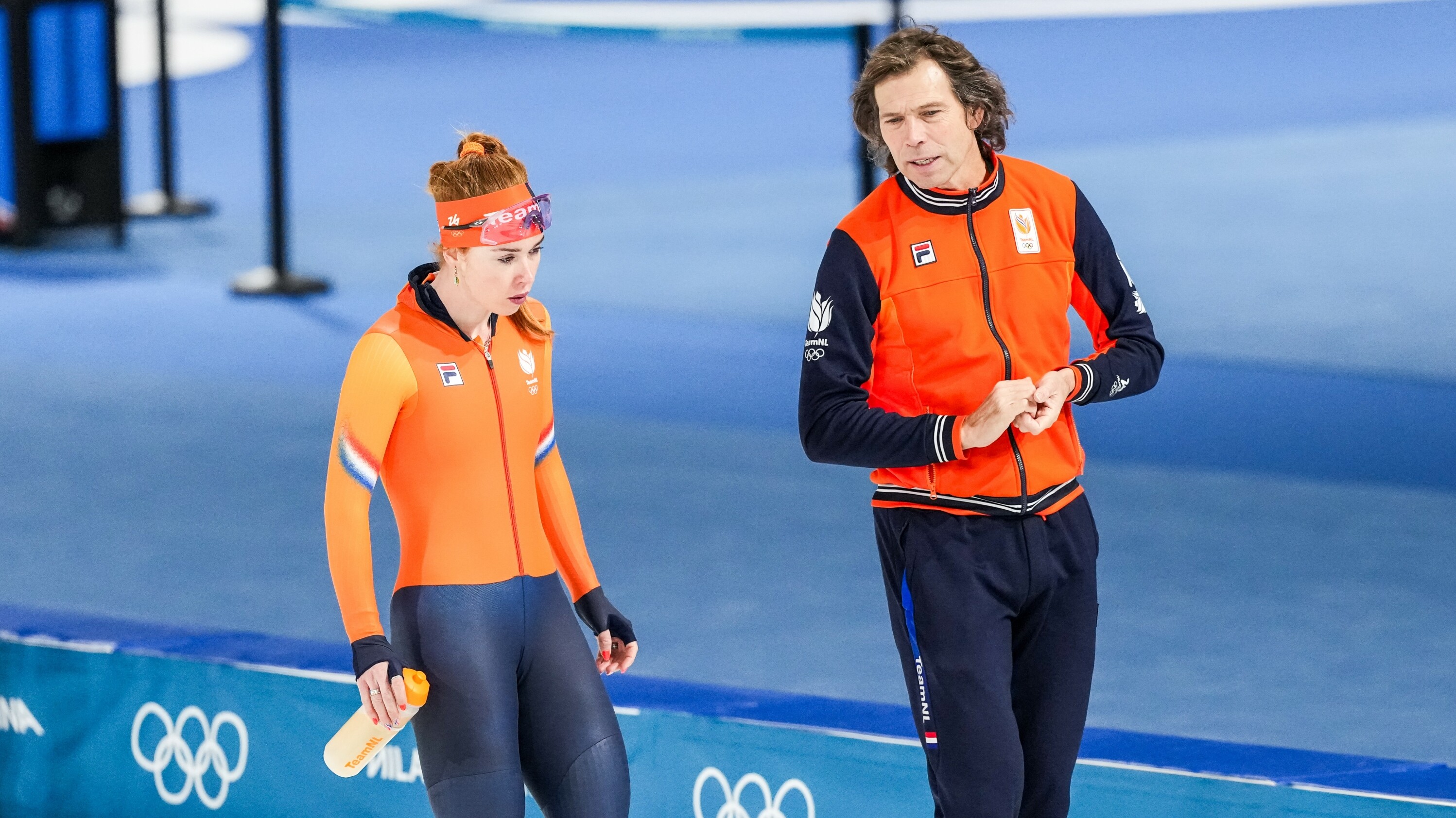 Antoinette Rijpma-de Jong yn Milaan mei har coach Gerard van Velde