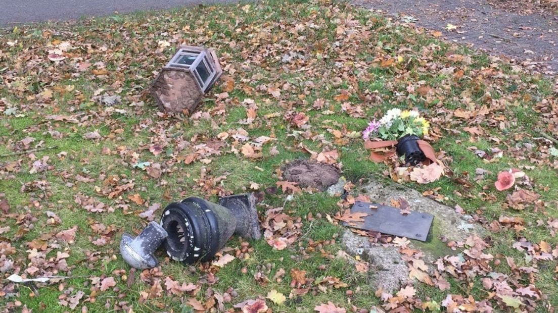 Vernielingen langs de Hogeweg (Rechten: Buurtpreventie Zuidlaren)