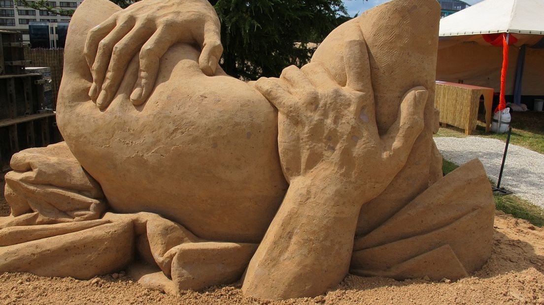 Archieffoto van een zandsculptuur