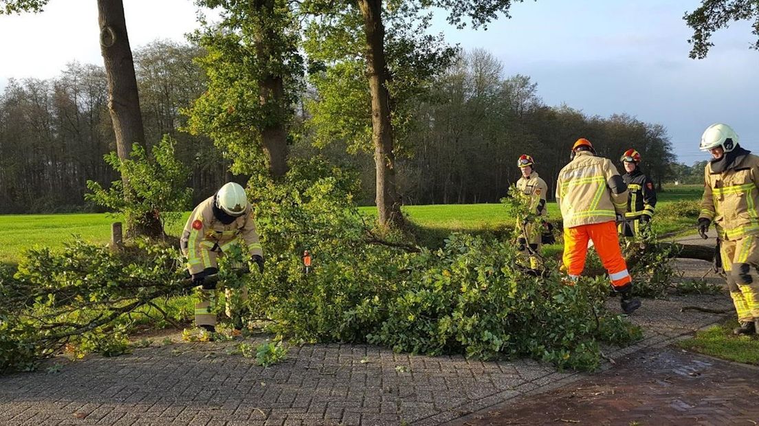 Brandweer verwijdert afgewaaide tak in Markelo