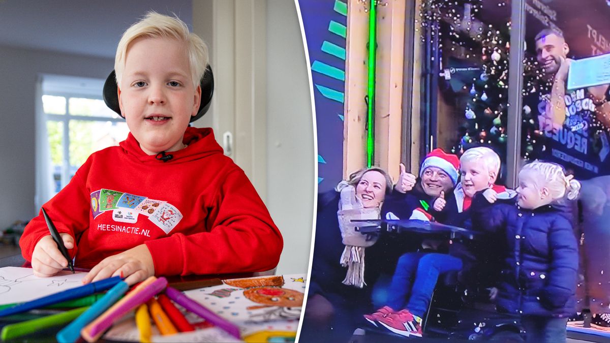Mees (7) haalt bijna 26.000 euro op met zijn zelfgetekende kerstkaarten