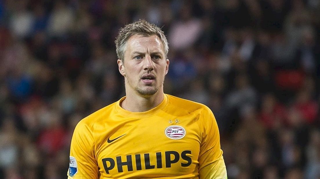 Pasveer tijdens zijn debuut voor PSV