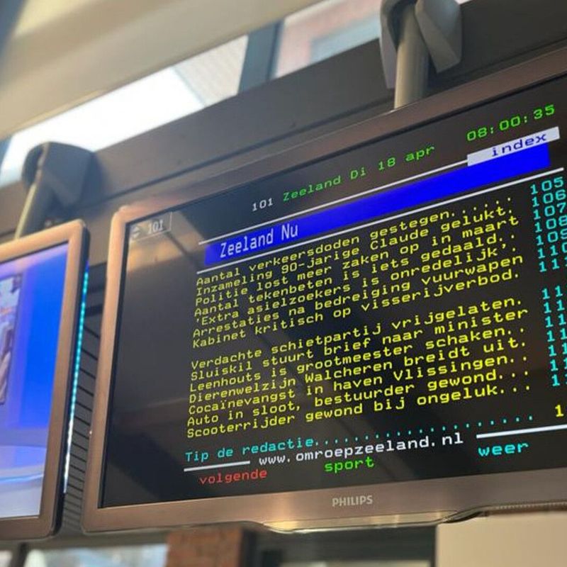 Omroep Zeeland Teletekst doet het weer, behalve op deze televisies