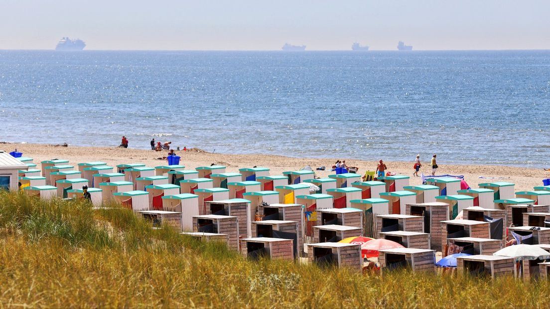 Strandhuisjes op het strand van Katwijk