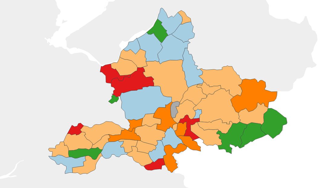 Gelderse gemeenten hebben gemiddeld een achterstand van 35 procent als het gaat om het huisvesten van asielzoekers met een verblijfsvergunning. Maar er zijn gemeenten in Gelderland die op 1 december nog 90 procent van hun taakstelling moesten realiseren. Dat blijkt uit maandelijkse cijfers van het Centraal Orgaan opvang asielzoekers .