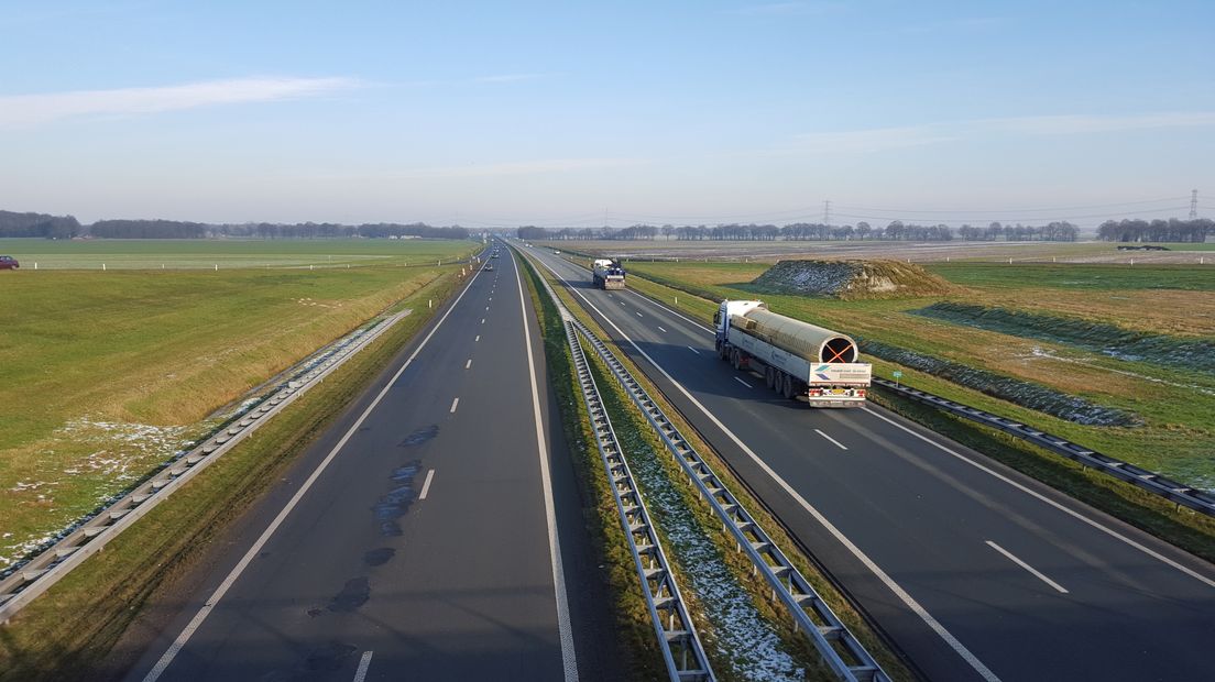 De N34 bij Erm (archieffoto RTV Drenthe)