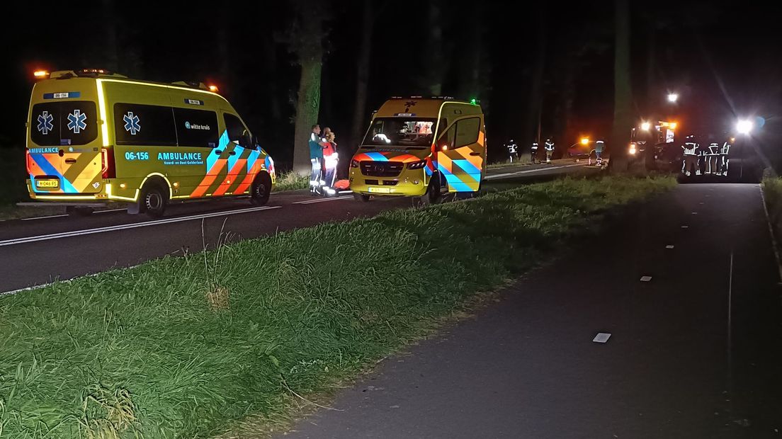 Hulpdiensten op de plek van het ongeval