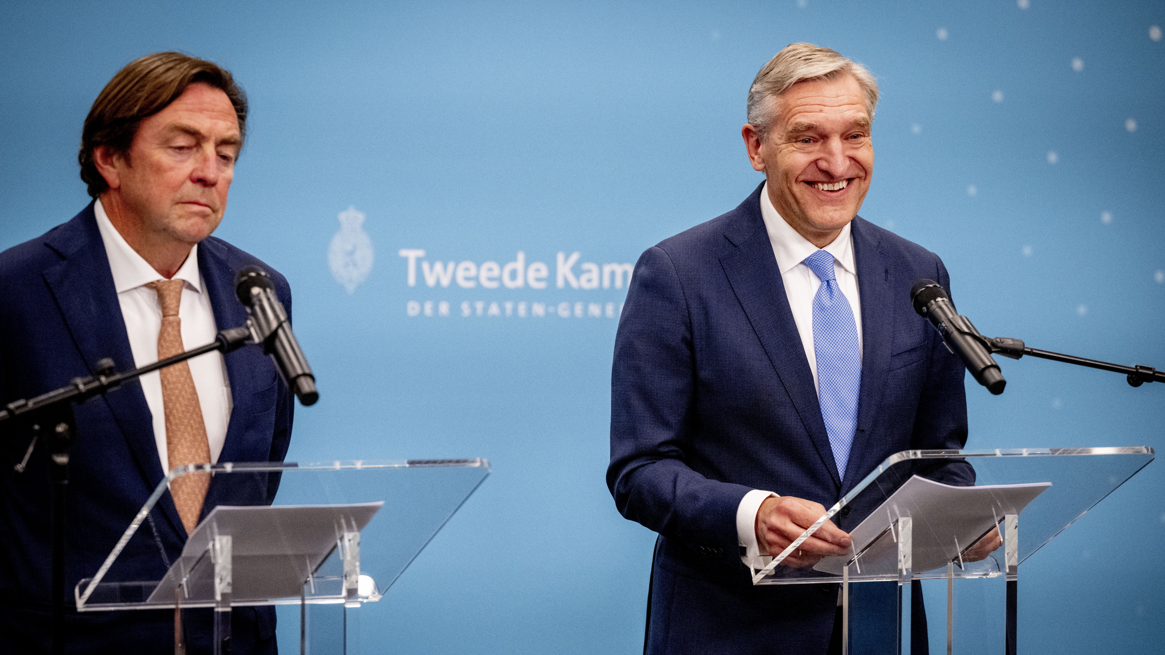 D66'er Hans Wijers (links) en CDA'er Sybrand Buma (rjochts)