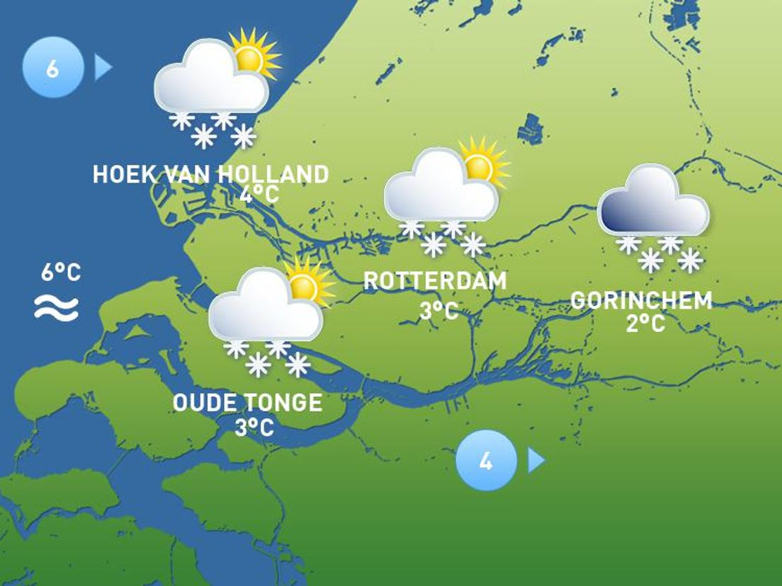 Het weer van zaterdag 3 januari.