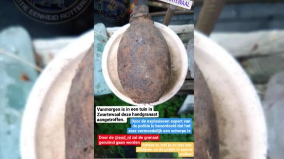 Handgranaat in Zwartewaal komt uit WOII | Vertraging door ongeluk op N57 bij Goedereede.