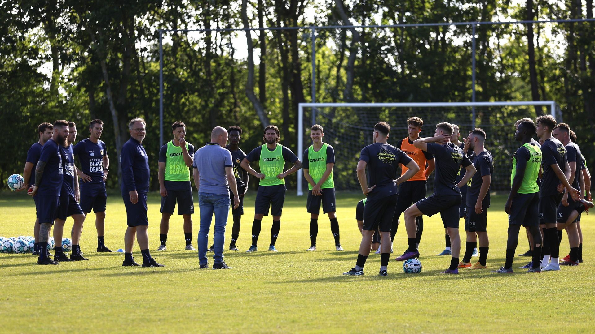 De selectie van Cambuur op Ameland