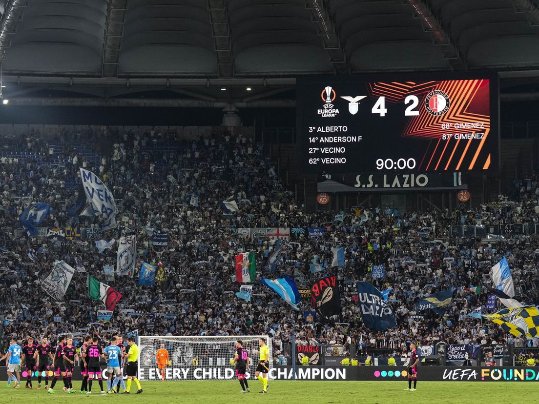 Feyenoord verliest met 4-2 bij Lazio Roma