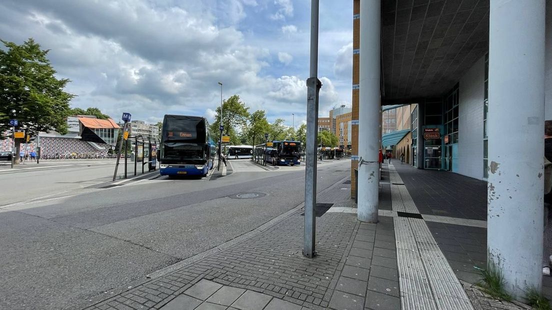 Het Hoofdstation in Groningen zaterdagmorgen