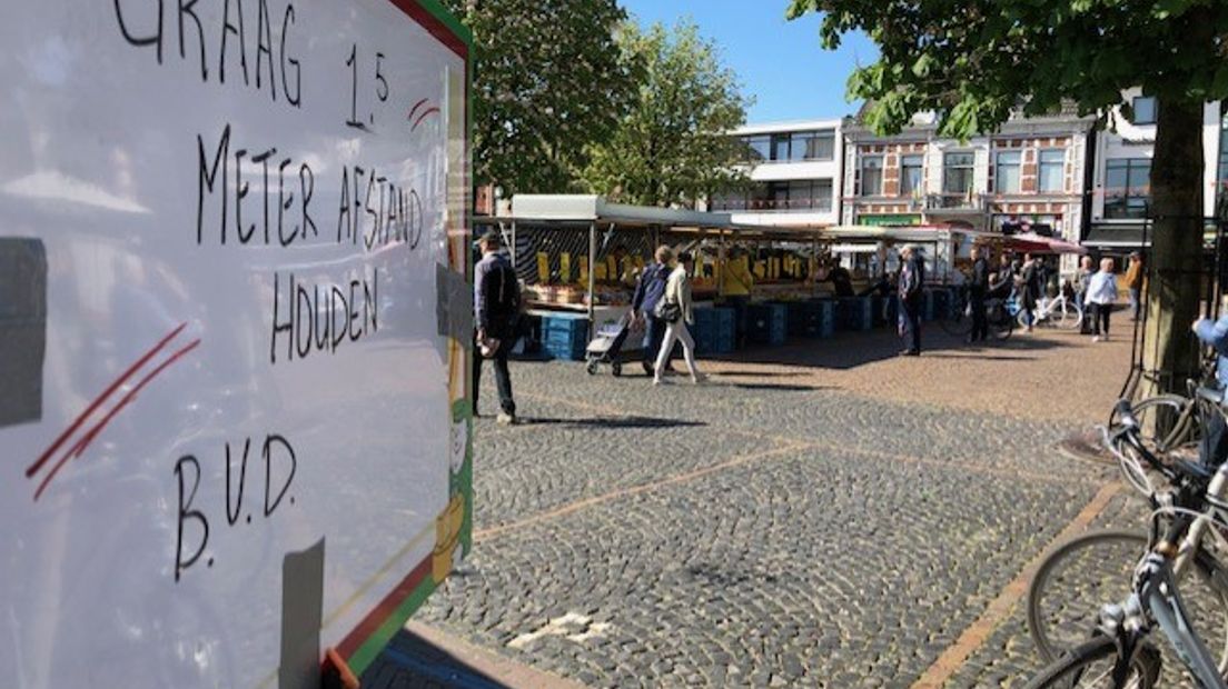 De woensdagmarkt is wel op de Markt gebleven.