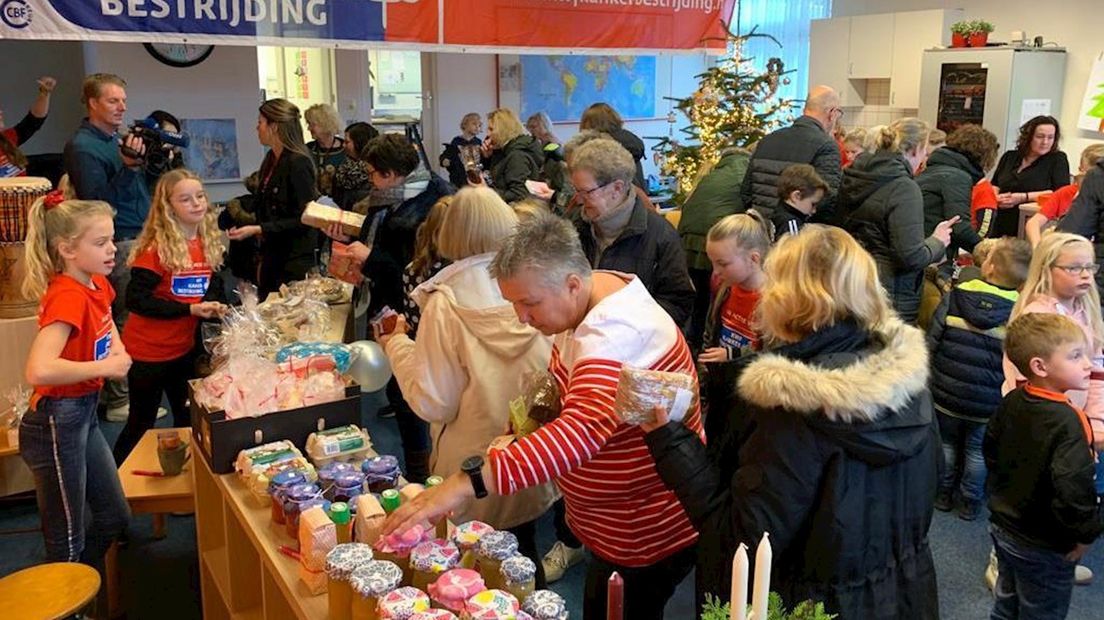 Drukte bij de KWF actie op De Zaaier