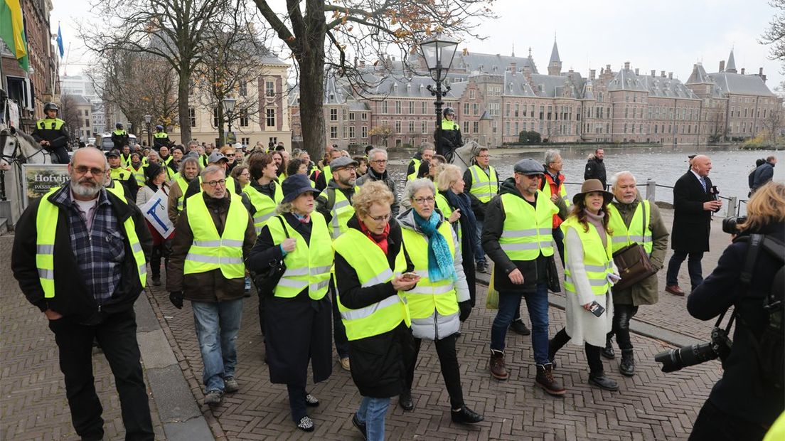 De 'gele hesjes' protesteerden in Den Haag