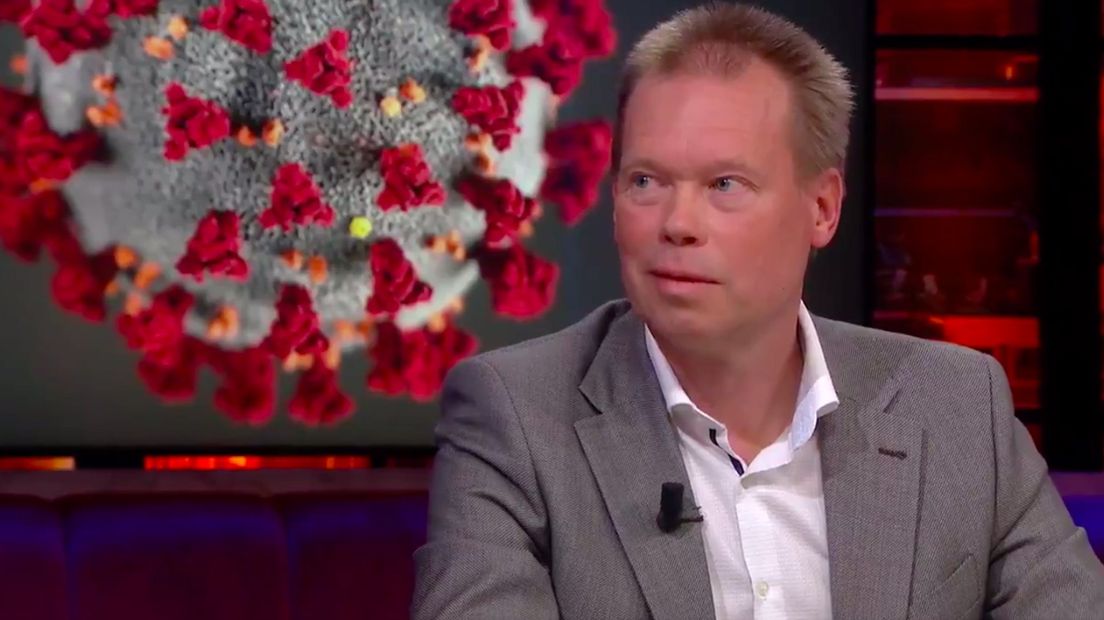 Peter van der Voort, ic-hoofd van het UMCG, tijdens de tv-uitzending