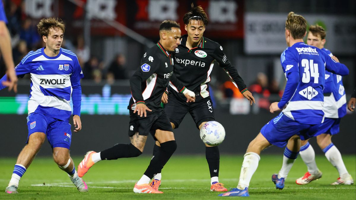 PEC Zwolle repareert tot tweemaal toe een achterstand en pakt punt tegen NEC