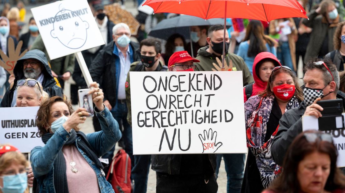 Protesterende slachtoffers van de toeslagenaffaire