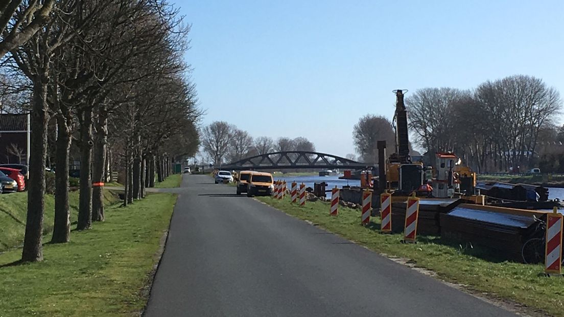 Werkzaamheden bij de brug bij Noordhorn