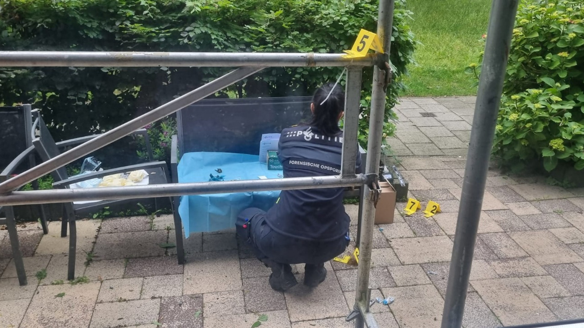 Sporenonderzoek de ochtend na de explosie