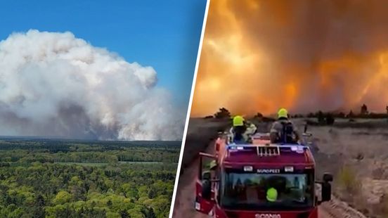 Beelden van vlammenzee • snelweg A28 dicht