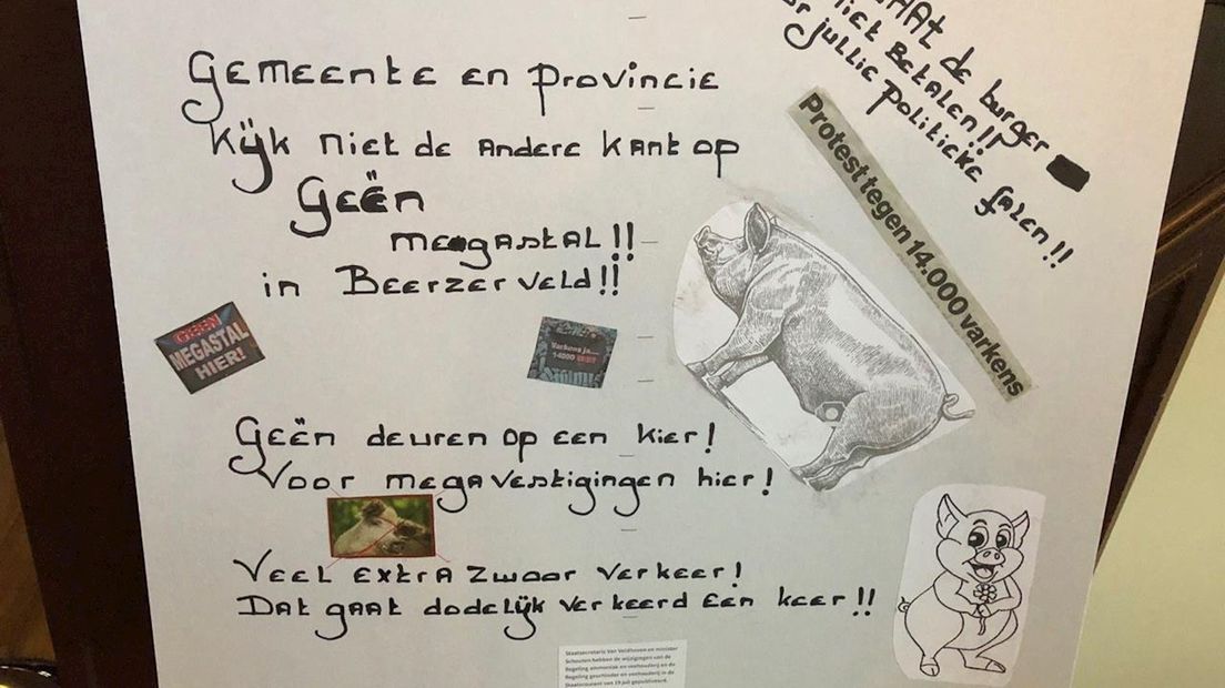 Omwonenden Beerzerveld protesteren tegen mogelijke komst megastal