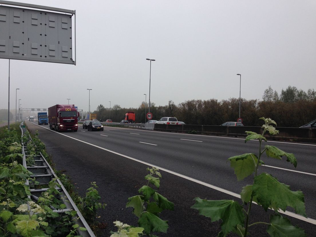 Snelweg A13 bij Rotterdam-Overschie.