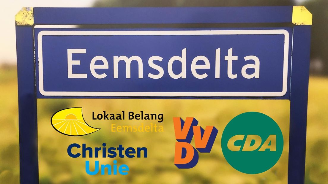 De logo's van de partijen die de coalitie in Eemsdelta vormen