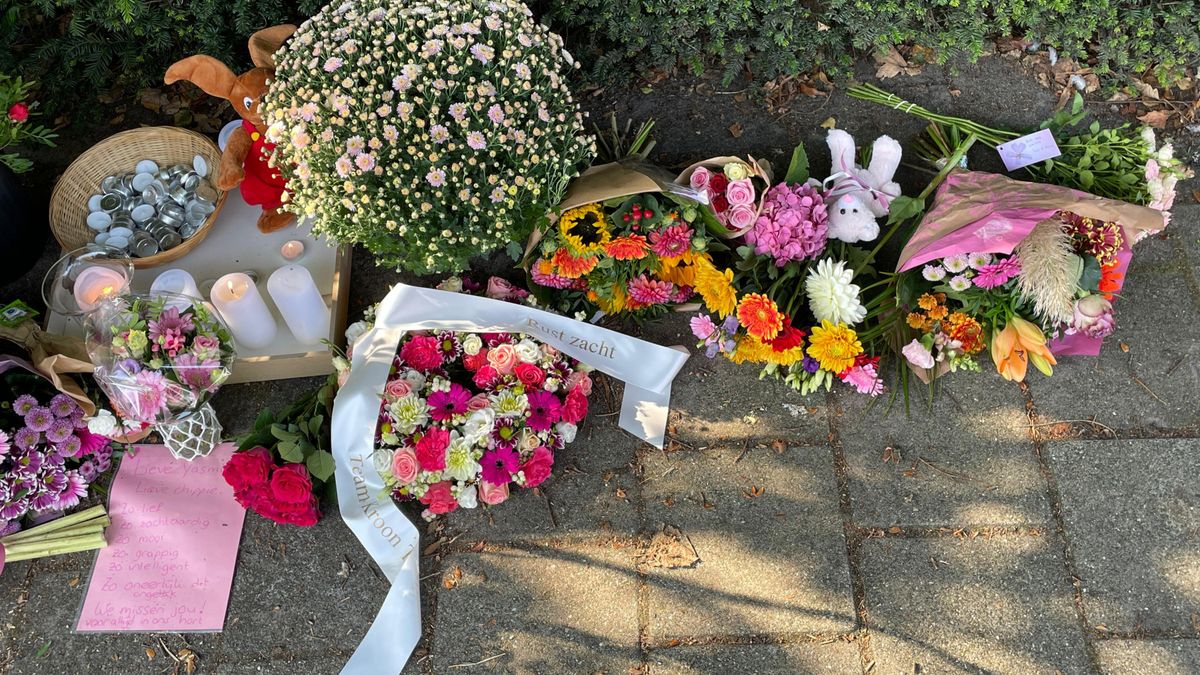 Bloemen, kaarsen en een knuffel op de plek van het fatale ongeluk