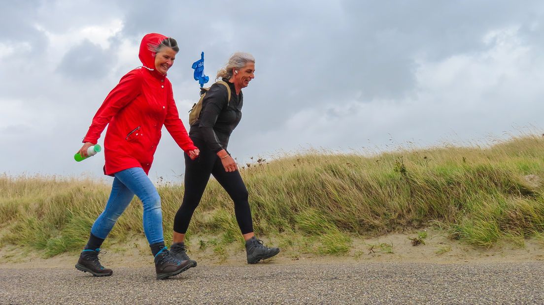 Vechten tegen de wind op de wandelmarathon vorig jaar