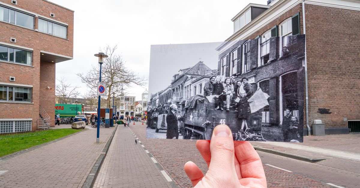 Assen in april 1945 en nu: zes bevrijdingsfoto's opnieuw tot leven