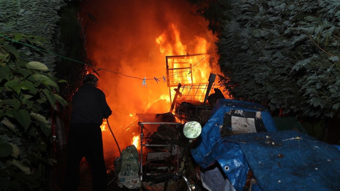 Brand in schuur bij Gieten