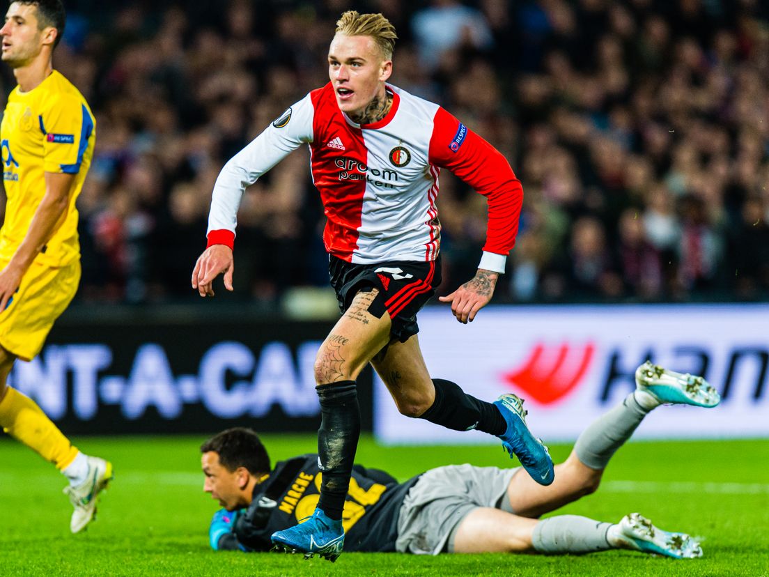 Rick Karsdorp viert zijn 2-0 tegen FC Porto (Bron: VK Sportphoto - Yannick Verhoeven)