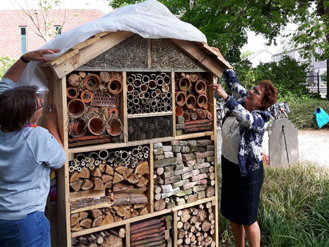 Het bijenhotel op begraafplaats Maria Rust