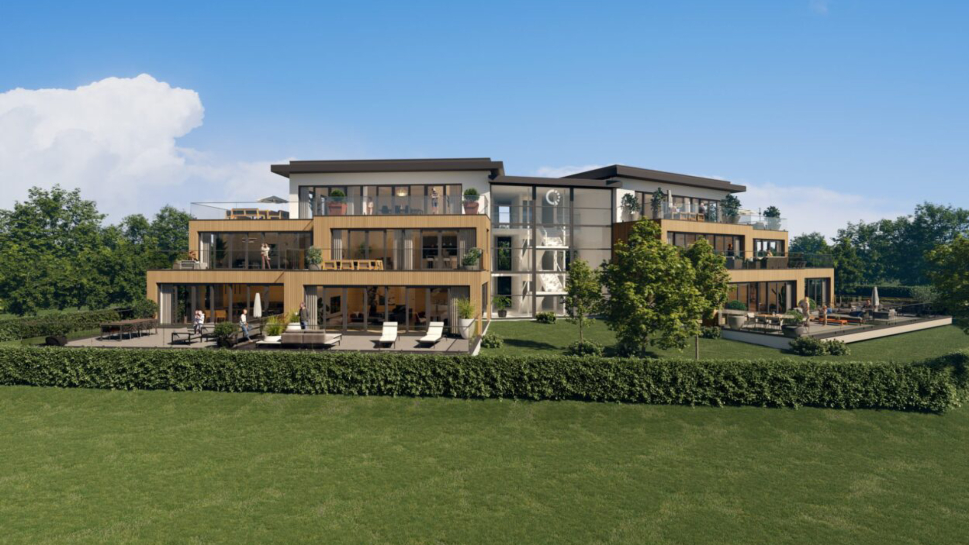 De appartementen in dit nieuwe complex kosten minimaal een krappe negen ton en lopen zelfs op tot 1,6 miljoen euro.