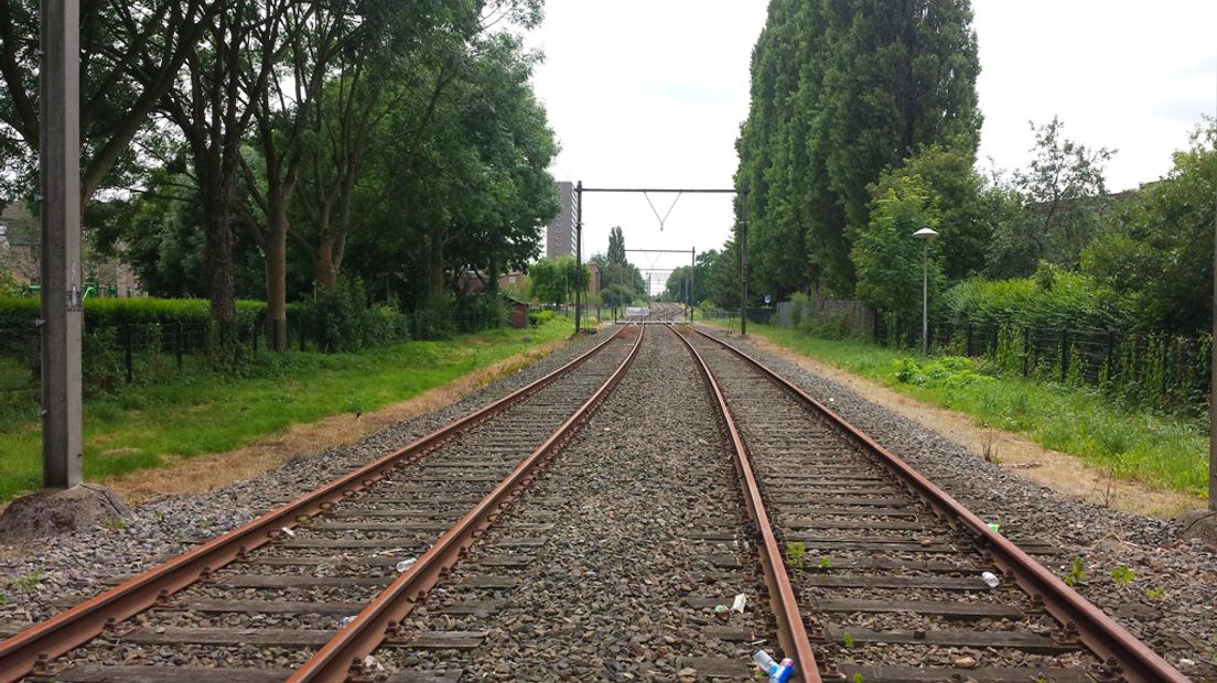 De Oosterspoorbaan in 2014, nog met rails