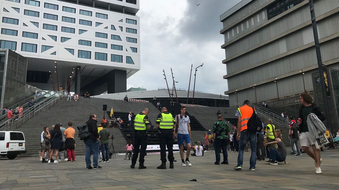 De demonstratie trok weinig publiek