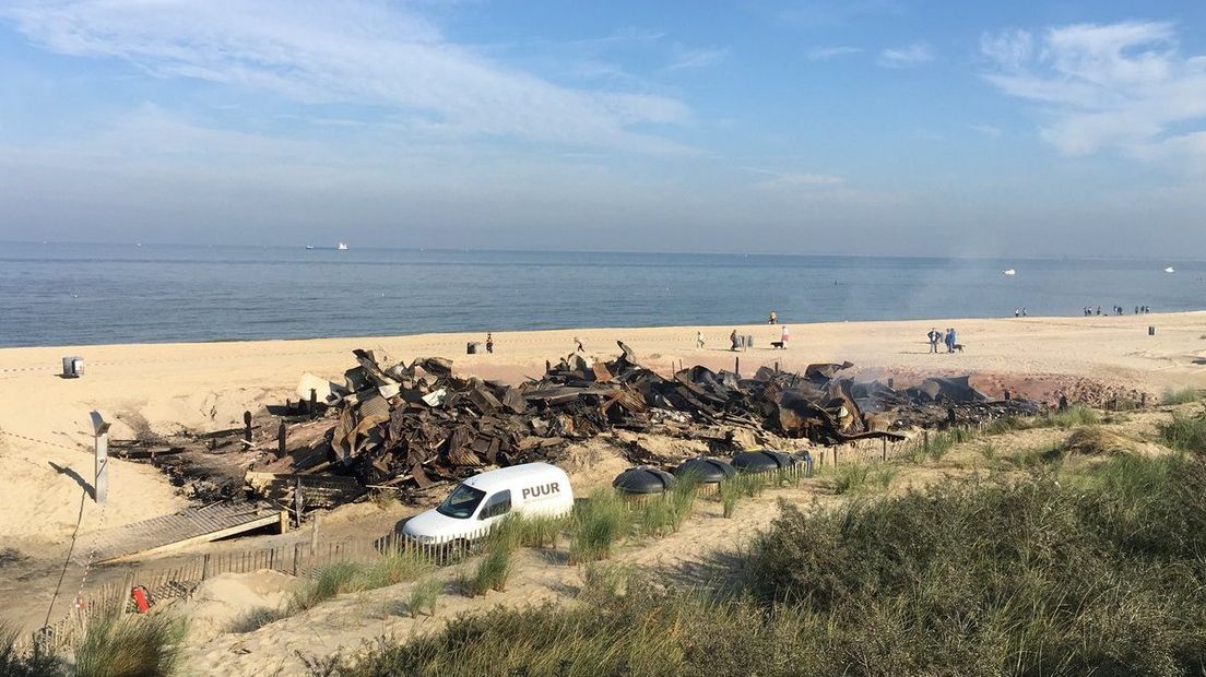 Afgebrand strandpaviljoen in Groede