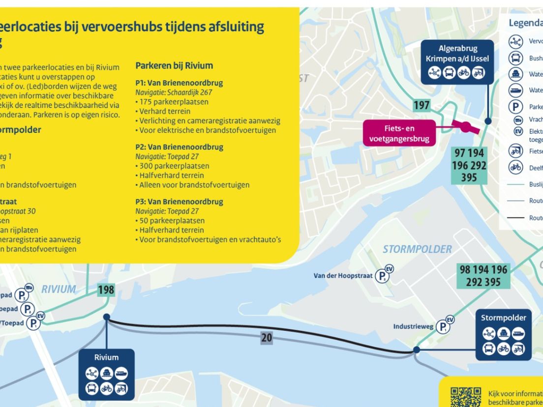 Afsluiting Algerabrug: informatie over de omleidingen.