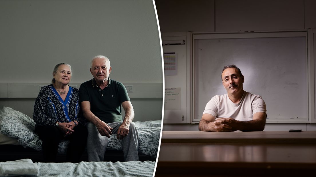 Twee foto's van de bewoners van de opvang in Hengelo.