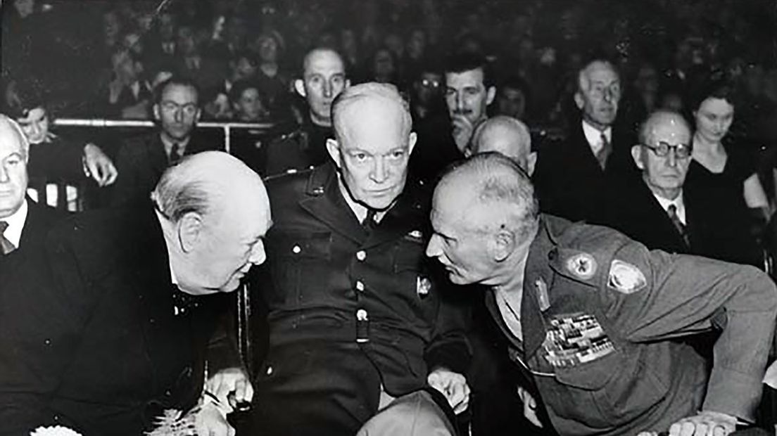Churchill, Eisenhower en Montgomery