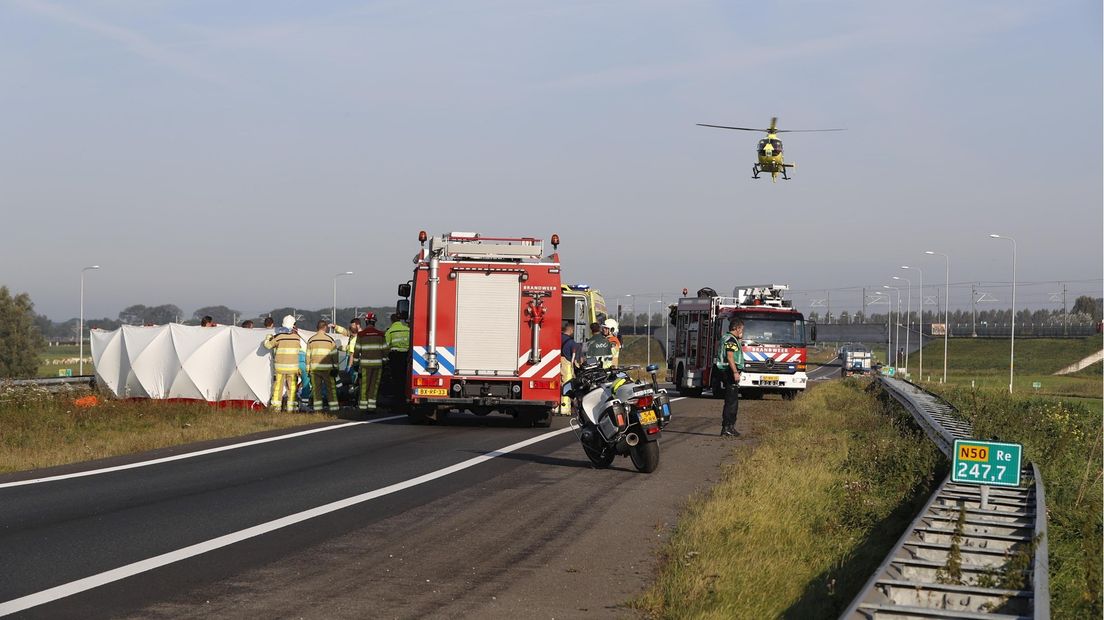Ongeluk op N50 bij Kampen-Zuid